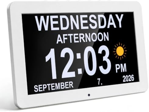 JALL 10-Inch Calendar Day Clock for Seniors