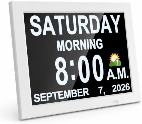 JALL 12-Inch Calendar Day Clock for Seniors