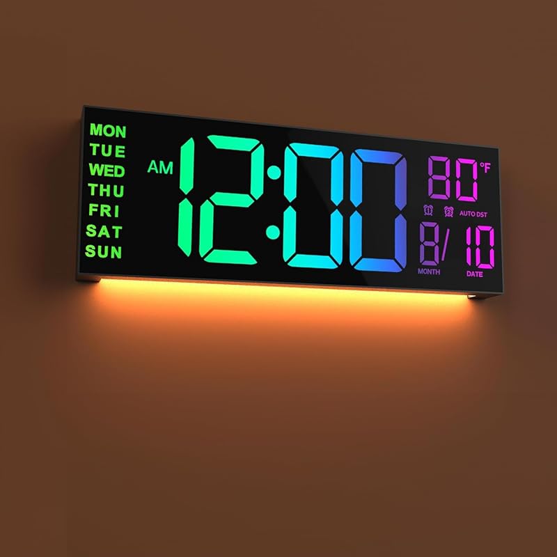 JALL 13-Inch LED Wall Clock, RGB