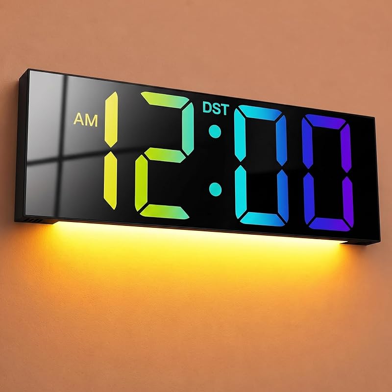 JALL 12-Inch Wall Clock with 3.5-Inch Digits