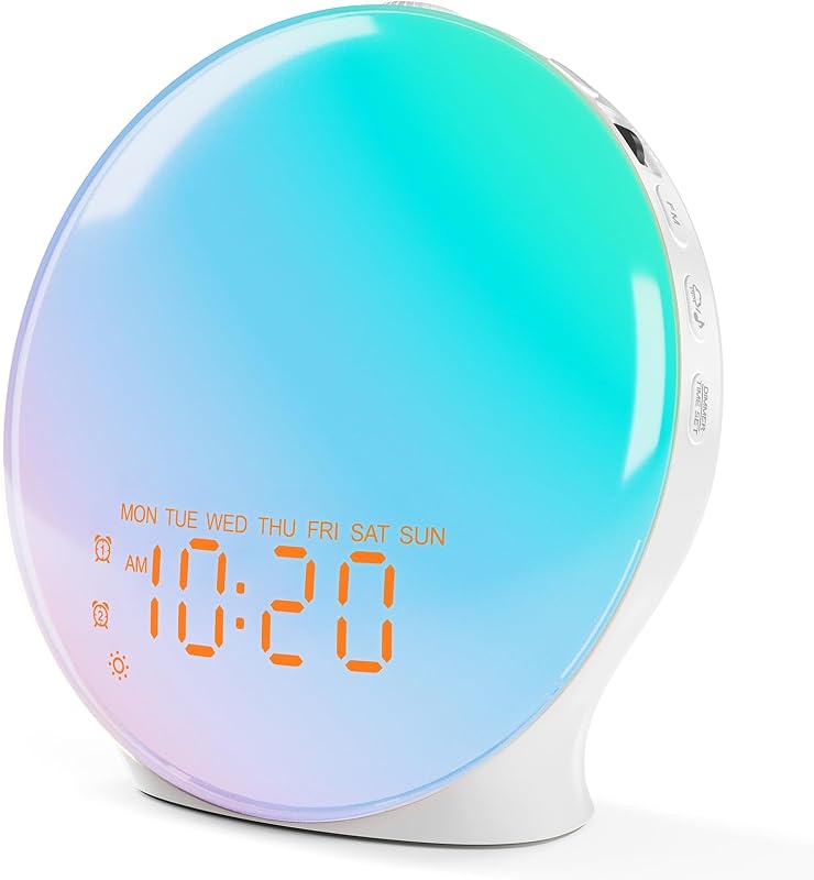 JALL Full-Screen Dimmer Sunrise Clock with FM Radio