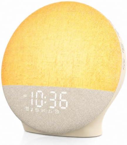 JALL Sunrise Clock & Sound Machine, Beige Linen